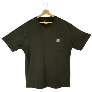 Carhartt Force Dark Moss Green Short Sleeve Relaxed Fit Pocket T Shirt Large
